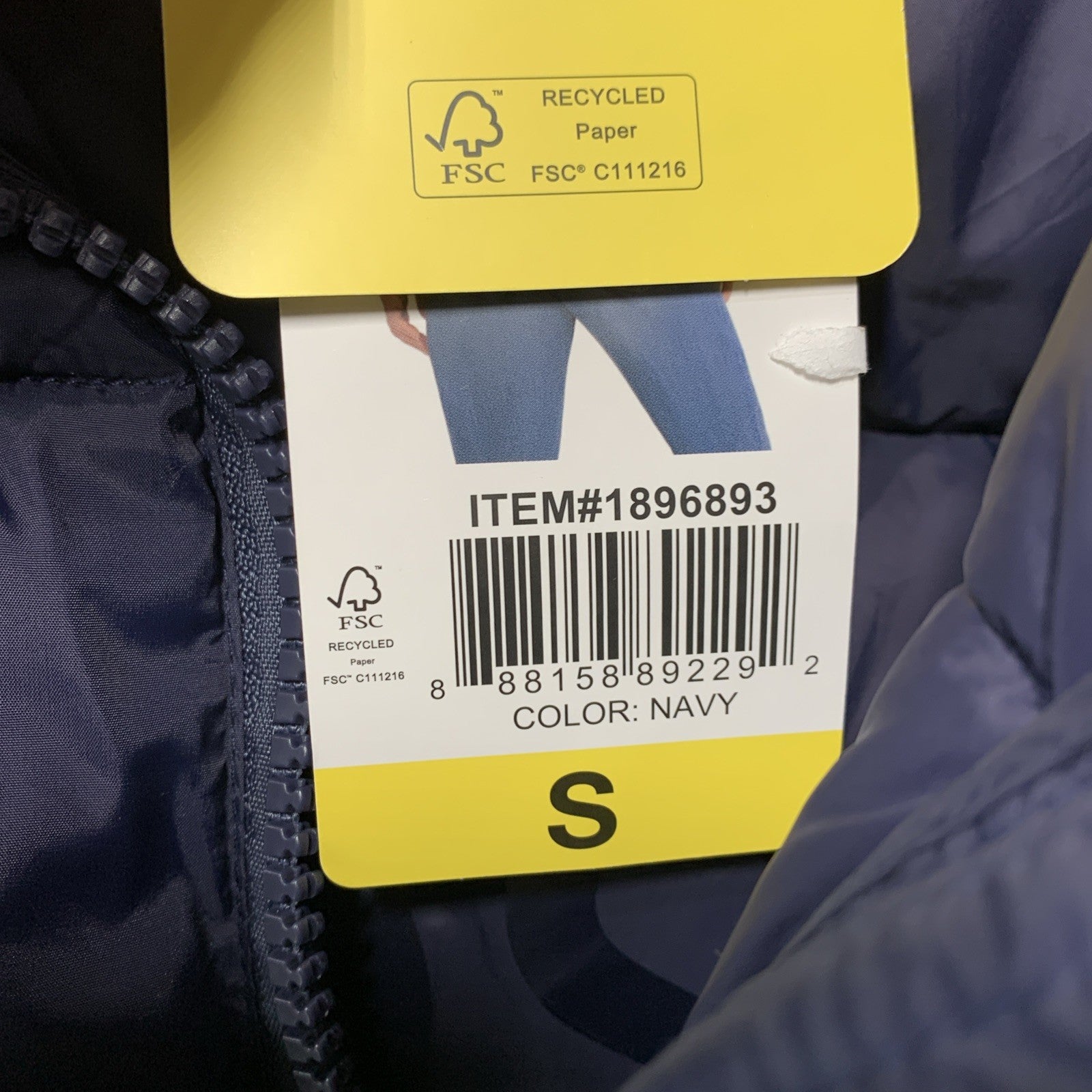 Hudson 1896893 Women’s Insulated Puffer Jacket Long Sleeve with Pocket Size S