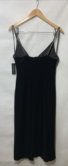 Donna Morgan D9183M Surplice Wrap Look Midi Dress Party Sleeveless Size 12 Black