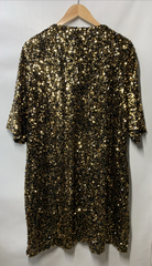 City Chic Womens Cocktail Party Dress Evening Sequin Glam V-neck Gold Size XL/22
