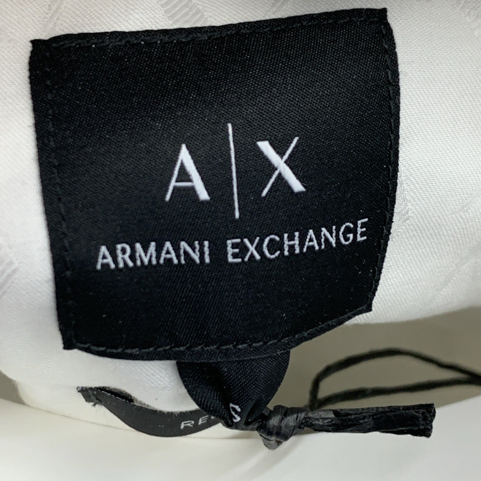 Armani Exchange Men's Long Sleeve Cotton Jacquard Collared Size Small Off-White