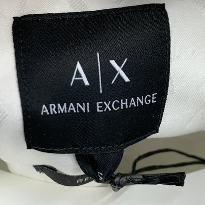 Armani Exchange Men's Long Sleeve Cotton Jacquard Collared Size Small Off-White