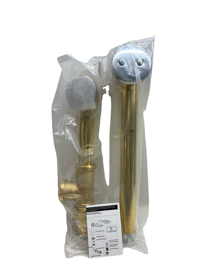 1-1/2" Brass Tubular Bath Drain Kit with Tip-Toe Bath Drain Stopper Touch-To
