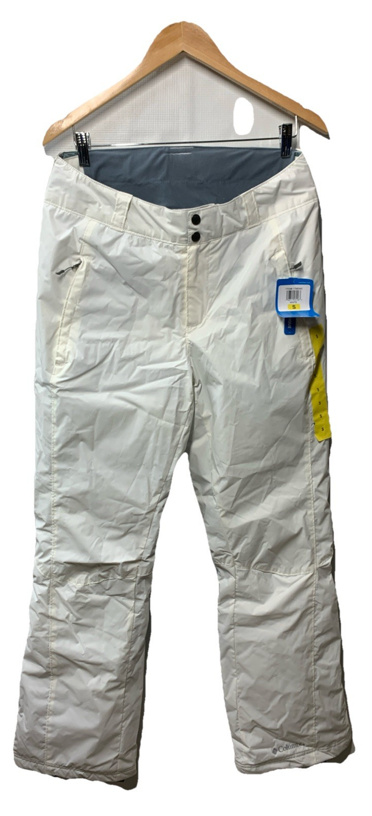 Columbia Women's Active Snow Long Ski Pants 1798340 White with Pockets Size S
