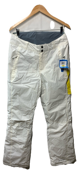 Columbia Women's Active Snow Long Ski Pants 1798340 White with Pockets Size S