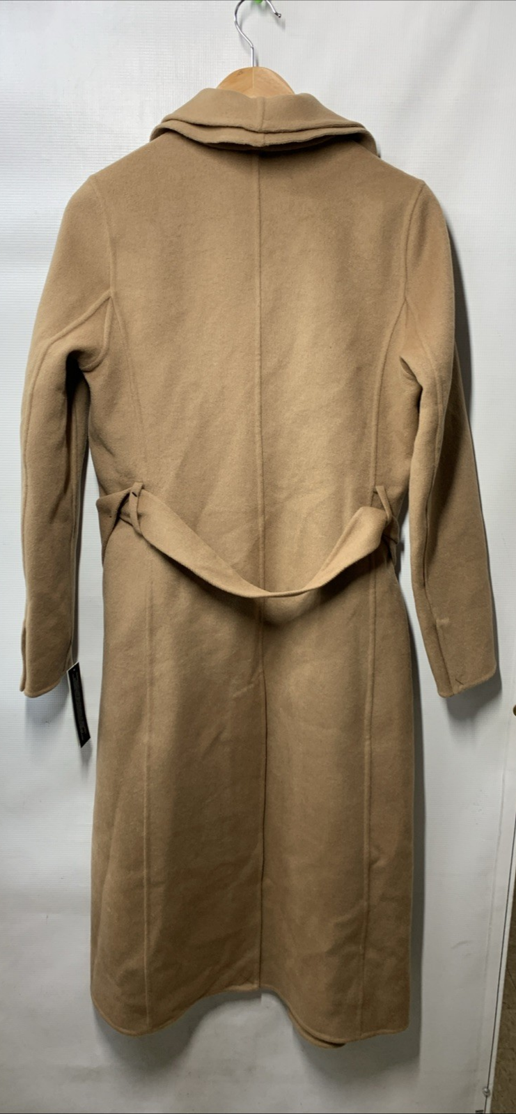 Tahari Women's Marla Wool-Blend Wrap Coat Long Sleeve Elegant Size XS Caramel