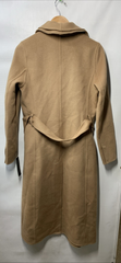 Tahari Women's Marla Wool-Blend Wrap Coat Long Sleeve Elegant Size XS Caramel