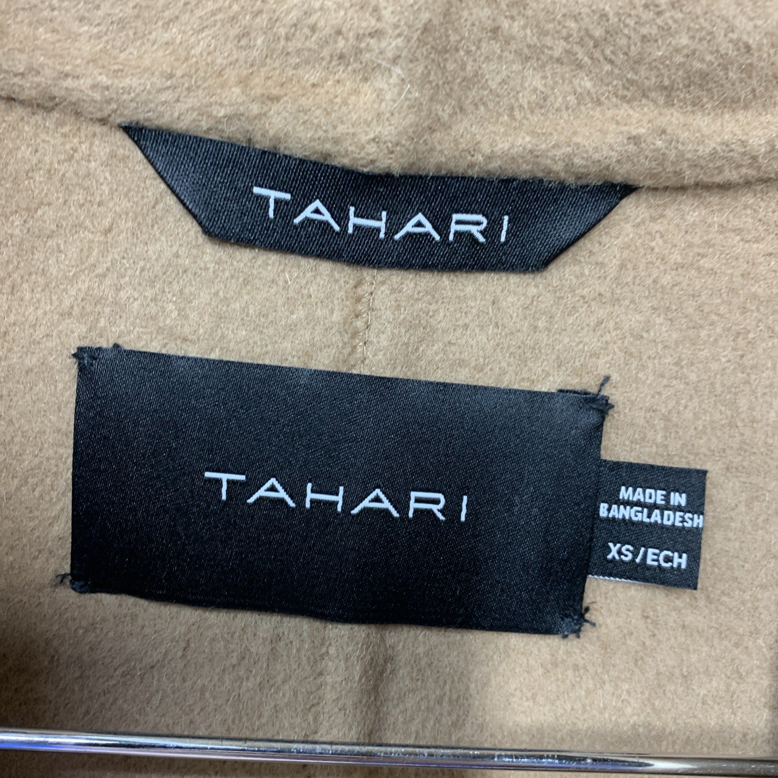 Tahari Women's Marla Wool-Blend Wrap Coat Long Sleeve Elegant Size XS Caramel