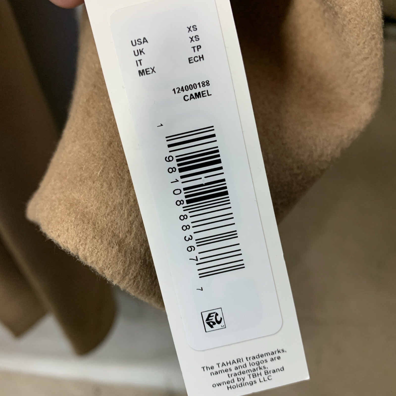 Tahari Women's Marla Wool-Blend Wrap Coat Long Sleeve Elegant Size XS Caramel