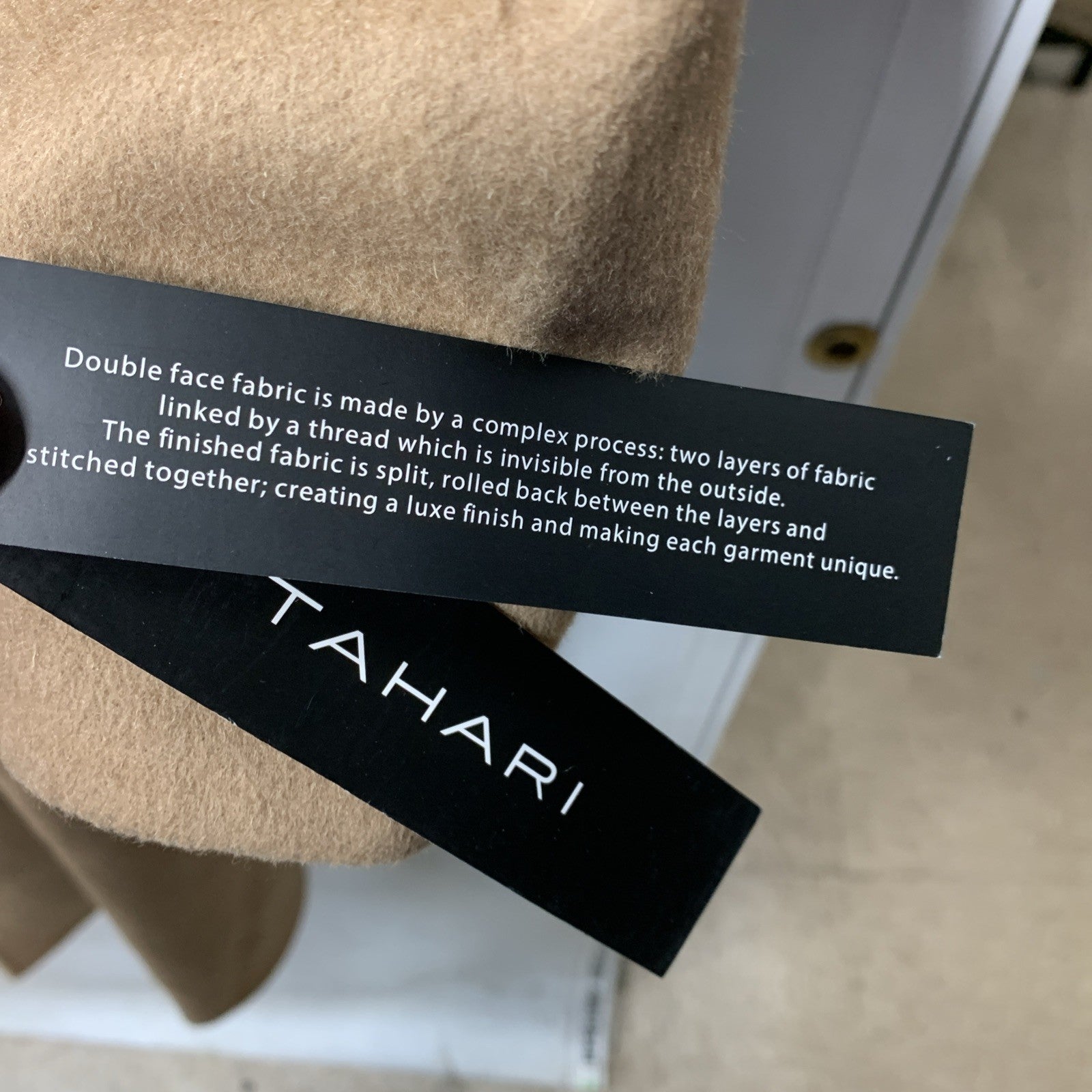 Tahari Women's Marla Wool-Blend Wrap Coat Long Sleeve Elegant Size XS Caramel