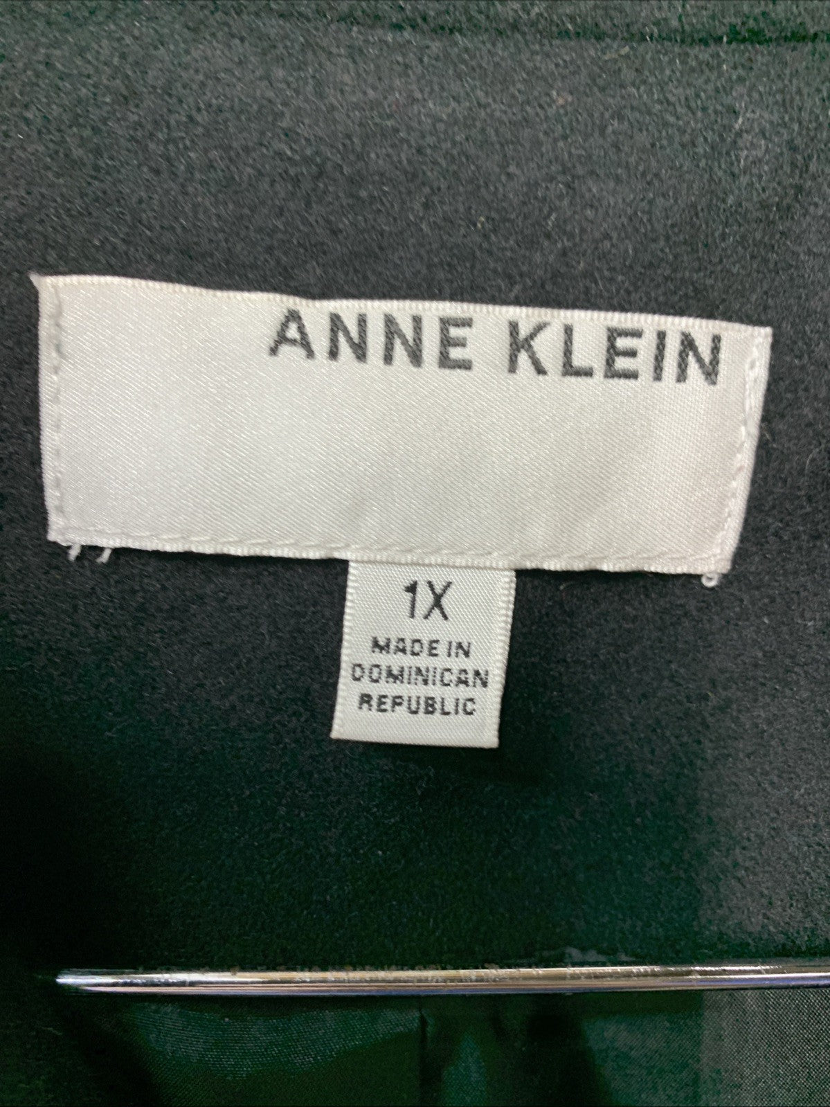Anne Klein Women's Classic Double Breasted Wool Coat Long Sleeve Size 1X Black