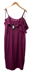 City Chic Women's Cocktail Party Evening Dress-Flirtation Drape Midi Cerise XS