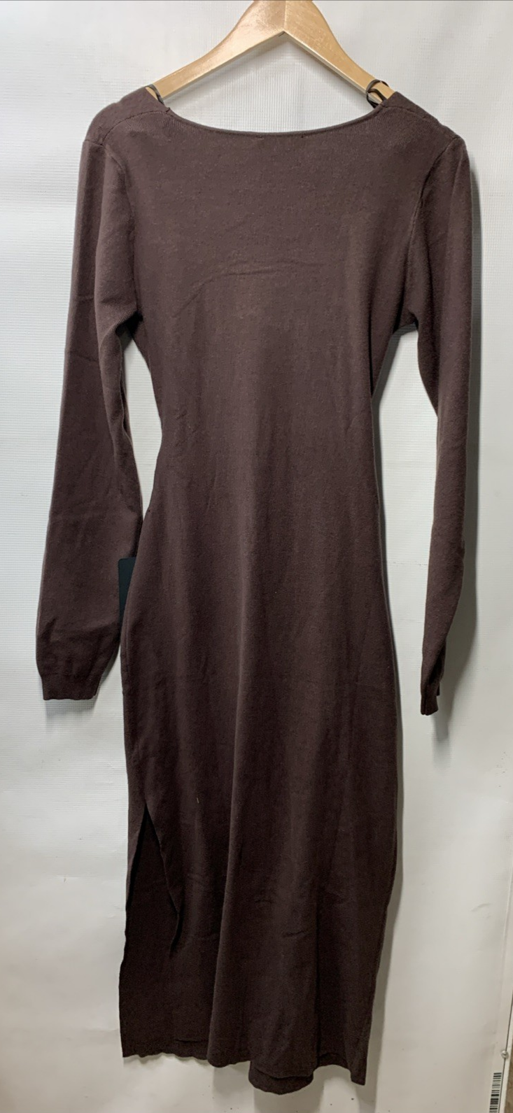 Lulus Women's Harlan Midi Sweater Dress Long Sleeve V-Neck Wrap Style Size XL