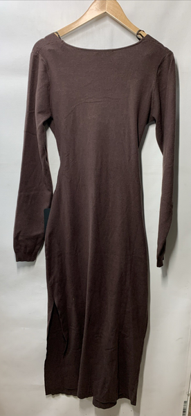 Lulus Women's Harlan Midi Sweater Dress Long Sleeve V-Neck Wrap Style Size XL