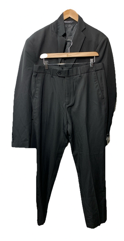 WULFUL Men 2 Piece Slim Fit Suit Set One Button Blazer Jacket Pants Size M Black