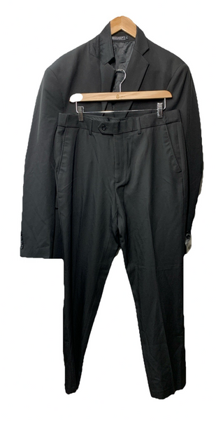 WULFUL Men 2 Piece Slim Fit Suit Set One Button Blazer Jacket Pants Size M Black
