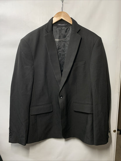 WULFUL Men 2 Piece Slim Fit Suit Set One Button Blazer Jacket Pants Size M Black