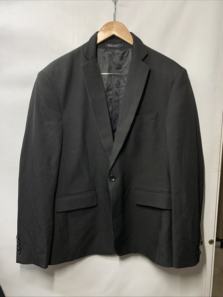 WULFUL Men 2 Piece Slim Fit Suit Set One Button Blazer Jacket Pants Size M Black
