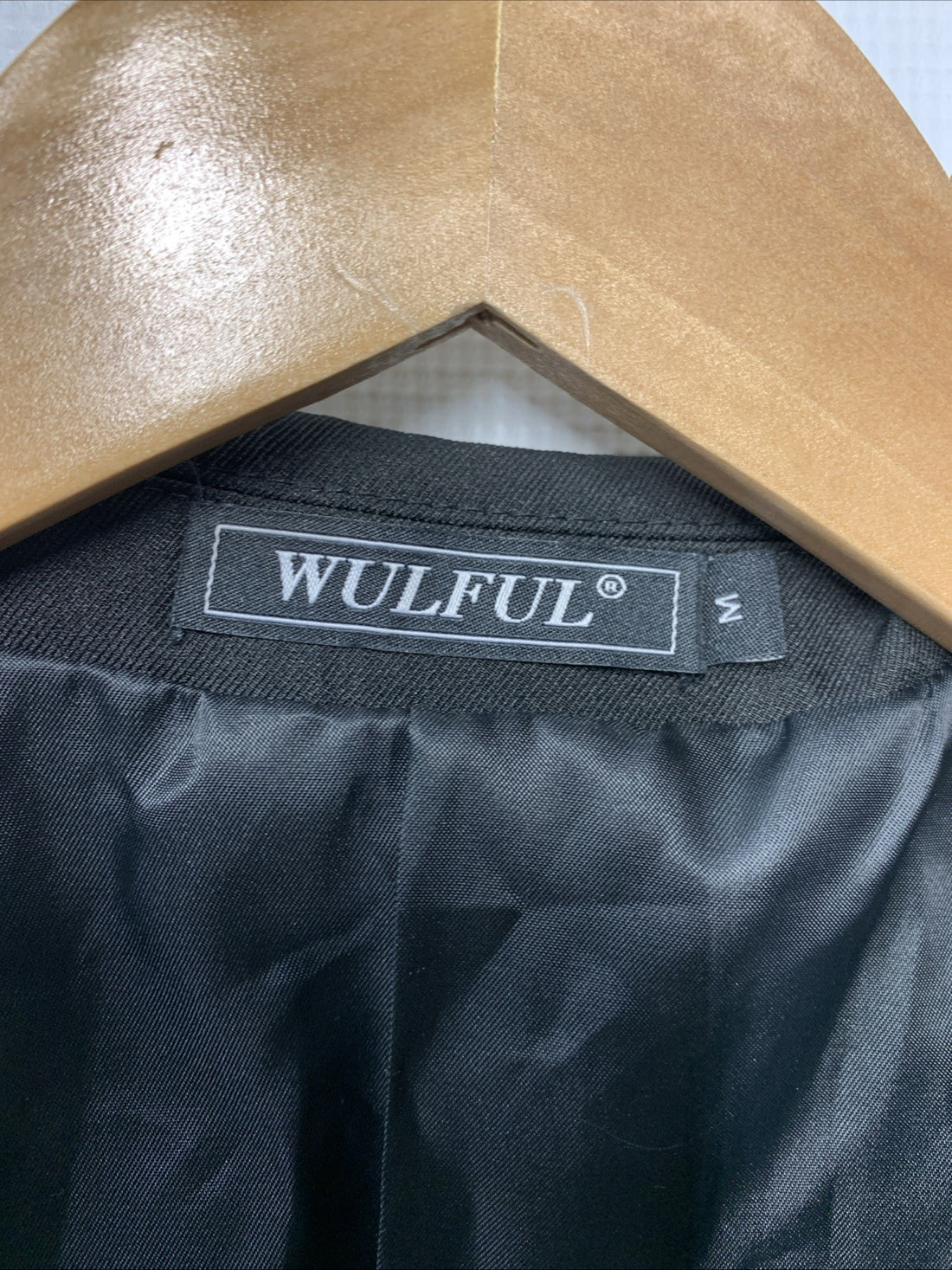 WULFUL Men 2 Piece Slim Fit Suit Set One Button Blazer Jacket Pants Size M Black