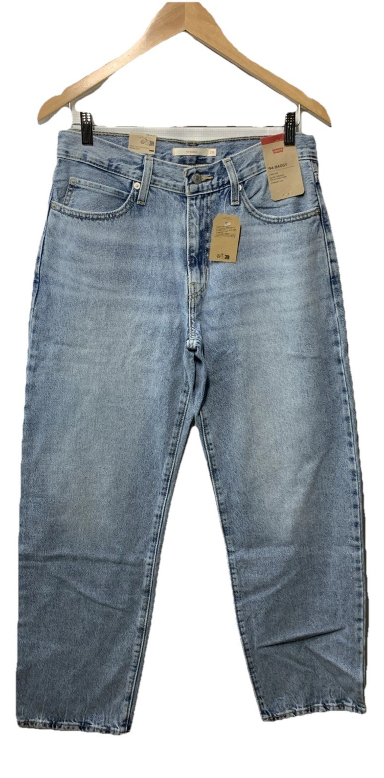Levi's Women's 94 Baggy Jeans Mid Rise Straight Leg Long Pants w/Pockets 28x31