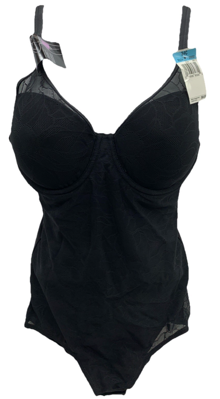 Bali Women Ultra-Light Firm Control Body Briefer Style Lace DF6552 Sze 34C Black
