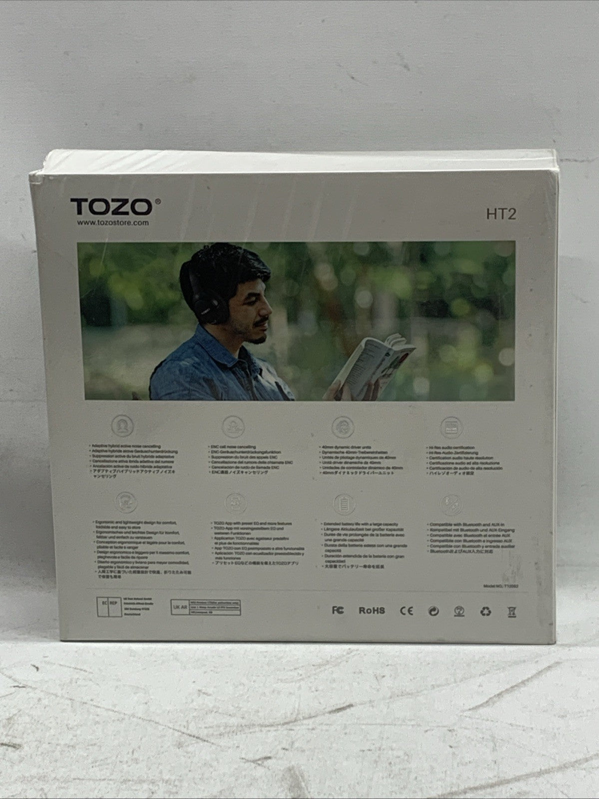 TOZO HT2 Hybrid Active Noise Cancelling Headphones Wireless Over Ear Bluetooth