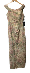 Adrianna Papell Women's Off Shoulder Matelasse Gown Formal Evening Rose Multi, 6