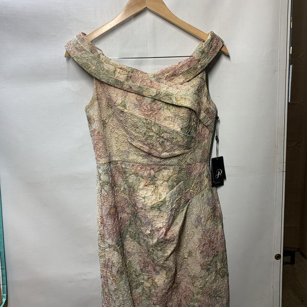 Adrianna Papell Women's Off Shoulder Matelasse Gown Formal Evening Rose Multi, 6