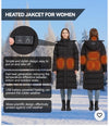 Windpost Heated Jackets Women's Jacket Long Sleeve Coat Size Large Black w/Case
