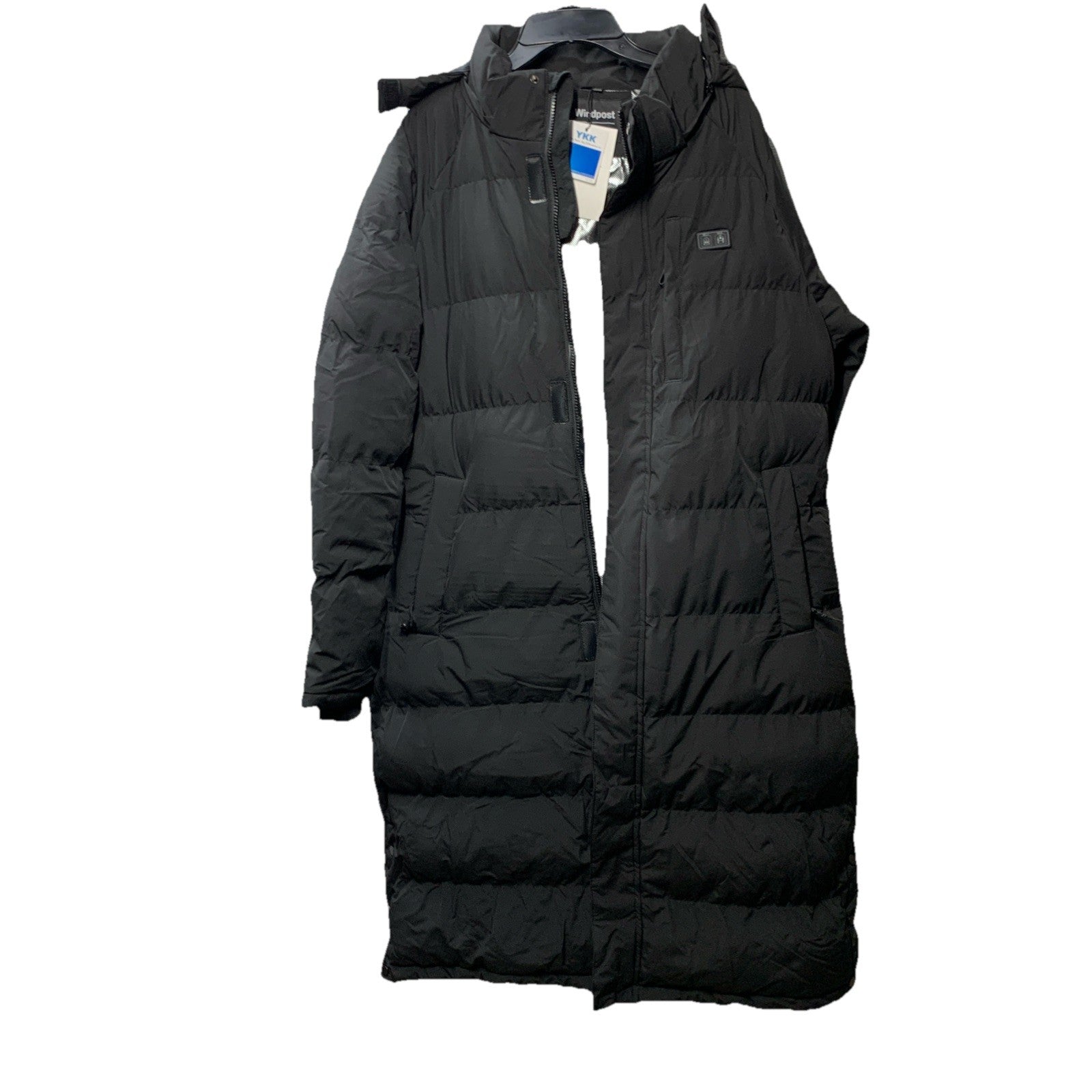 Windpost Heated Jackets Women's Jacket Long Sleeve Coat Size Large Black w/Case