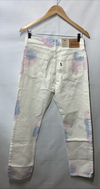 Levi's 501 Jeans Women's White Tie Dye Denim High Rise Straight Leg Size 28x30