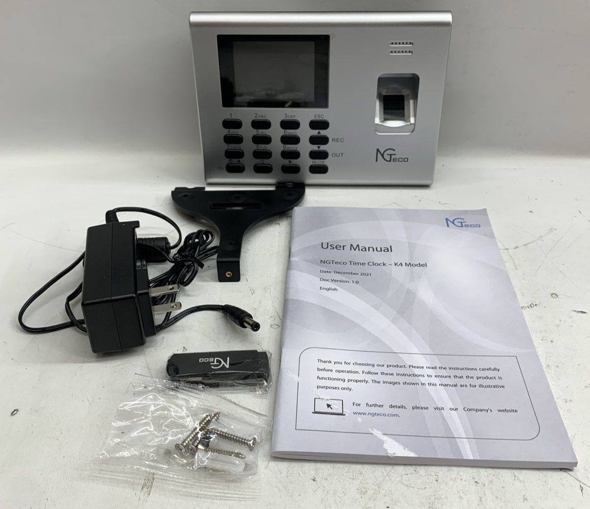 NGTeco K4 2.8" Time Clock-Auto Punch in&Out for Employees Small Business Read