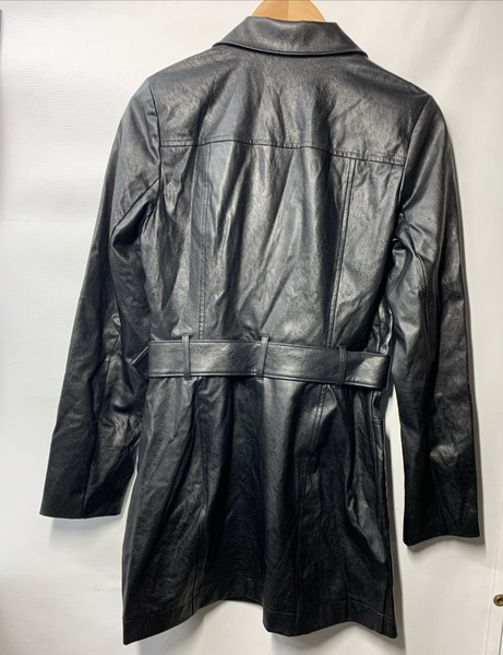 Paige Strada Moto Dress Women's Black Belted Zip Pockets Long Sleeve Size 6