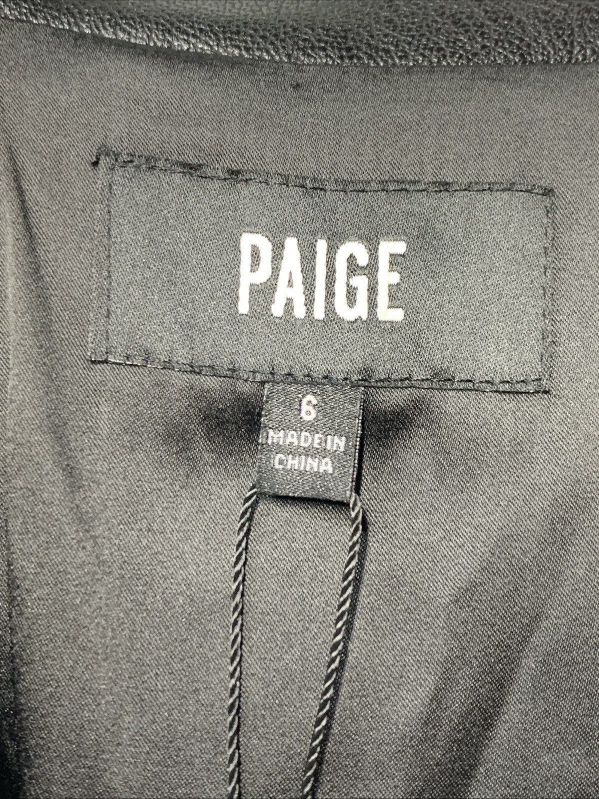 Paige Strada Moto Dress Women's Black Belted Zip Pockets Long Sleeve Size 6