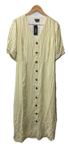 City Chic Women's Dress Charli Stripe Midi V-neck Button Elegant Size 12