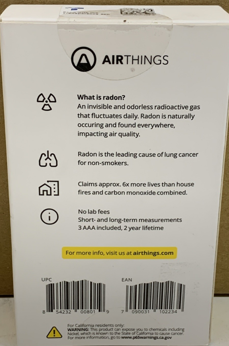 Airthings Corentium Home Radon Detector by 223 Portable, Lightweight Easy-to-Use