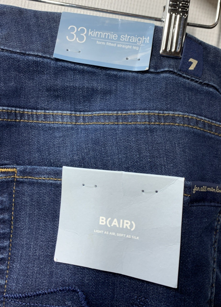 7 for All Mankind B(Air) Women's Kimmie Straight Leg Jeans 7E040C44 Pant Size 33