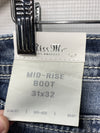 Miss Me Women’s Cross Embellished Pockets Mid-Rise Bootcut Jeans Size 31x32