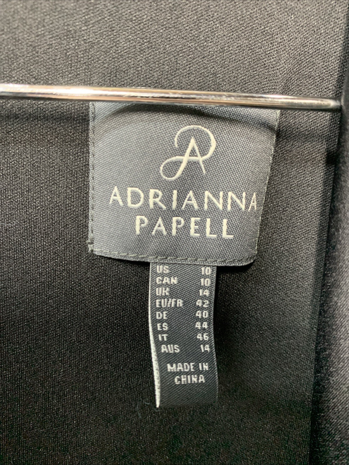 Adrianna Papell Womens Knit Crepe Tuxedo Wrap Dress Tie Belt Size 10 Long Sleeve