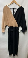 Petal & Pup Womens Nate Dress Evening Date Night V-neck Wide Long Sleeve Size 12