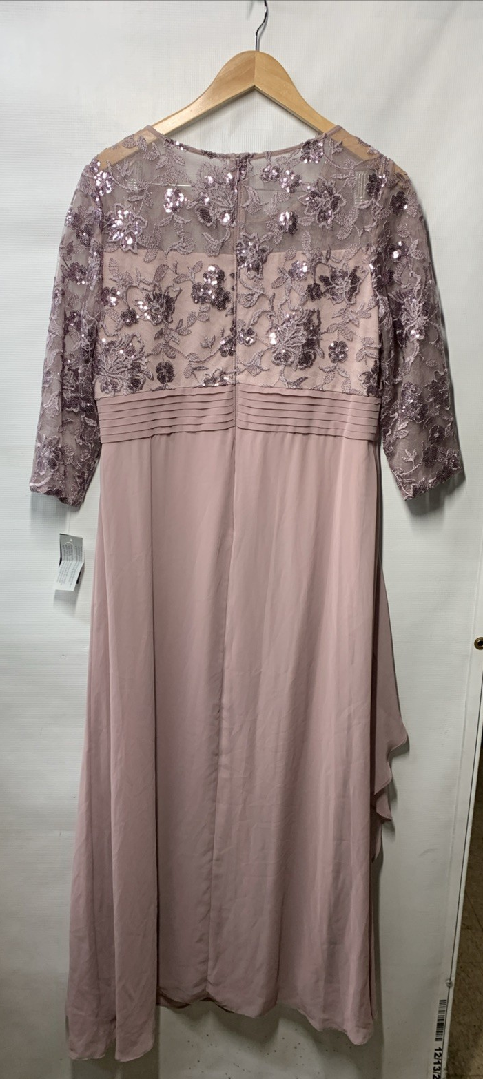 Alex Evenings Women's Long Lace Top Empire Waist Dress 3/4