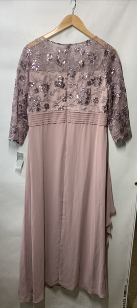 Alex Evenings Women's Long Lace Top Empire Waist Dress 3/4