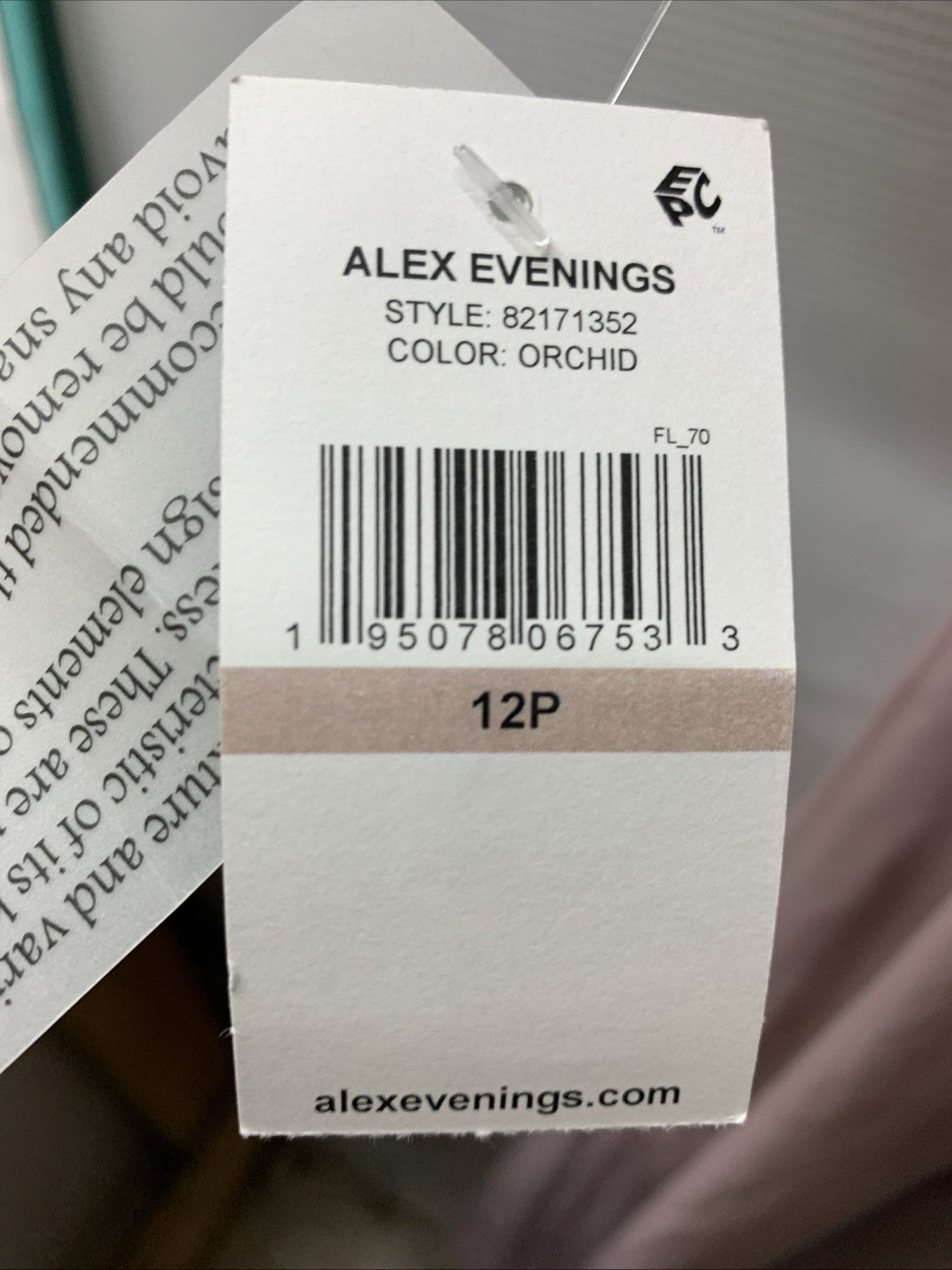 Alex Evenings Women's Long Lace Top Empire Waist Dress 3/4