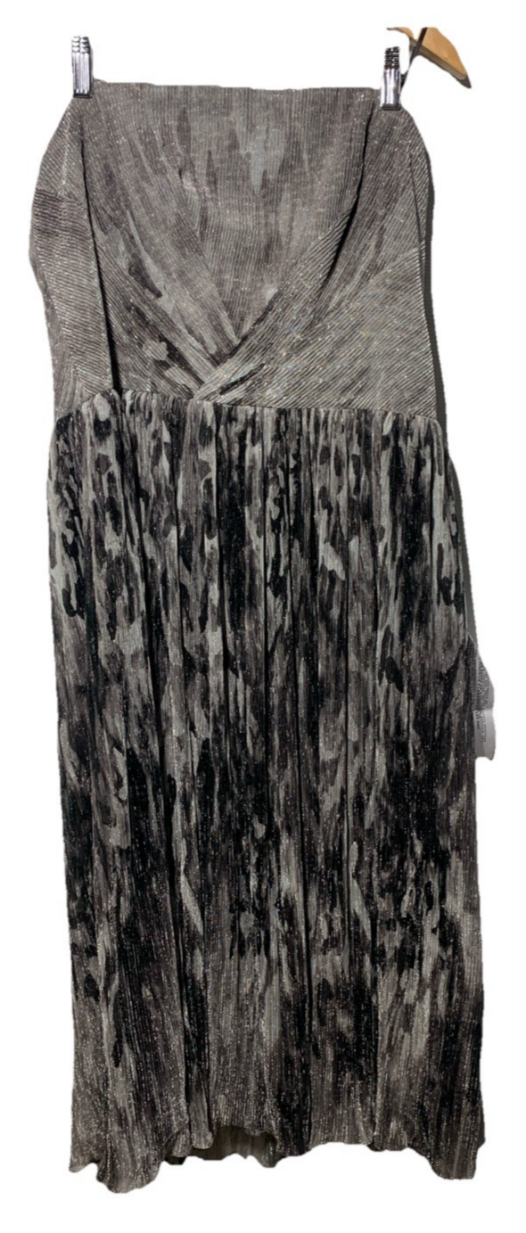 Dress The Population Cocktail Party Women Silver Nadine Strapless Dress Size XL