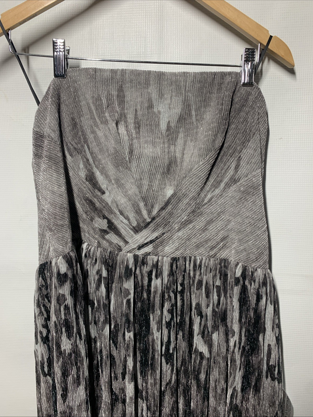 Dress The Population Cocktail Party Women Silver Nadine Strapless Dress Size XL