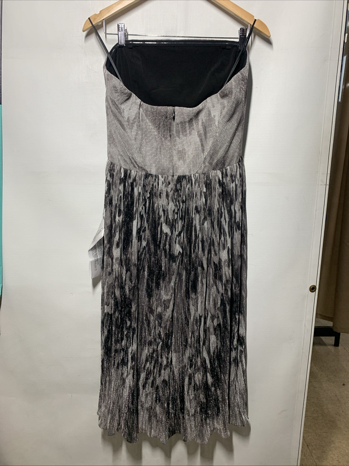 Dress The Population Cocktail Party Women Silver Nadine Strapless Dress Size XL