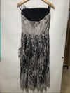 Dress The Population Cocktail Party Women Silver Nadine Strapless Dress Size XL