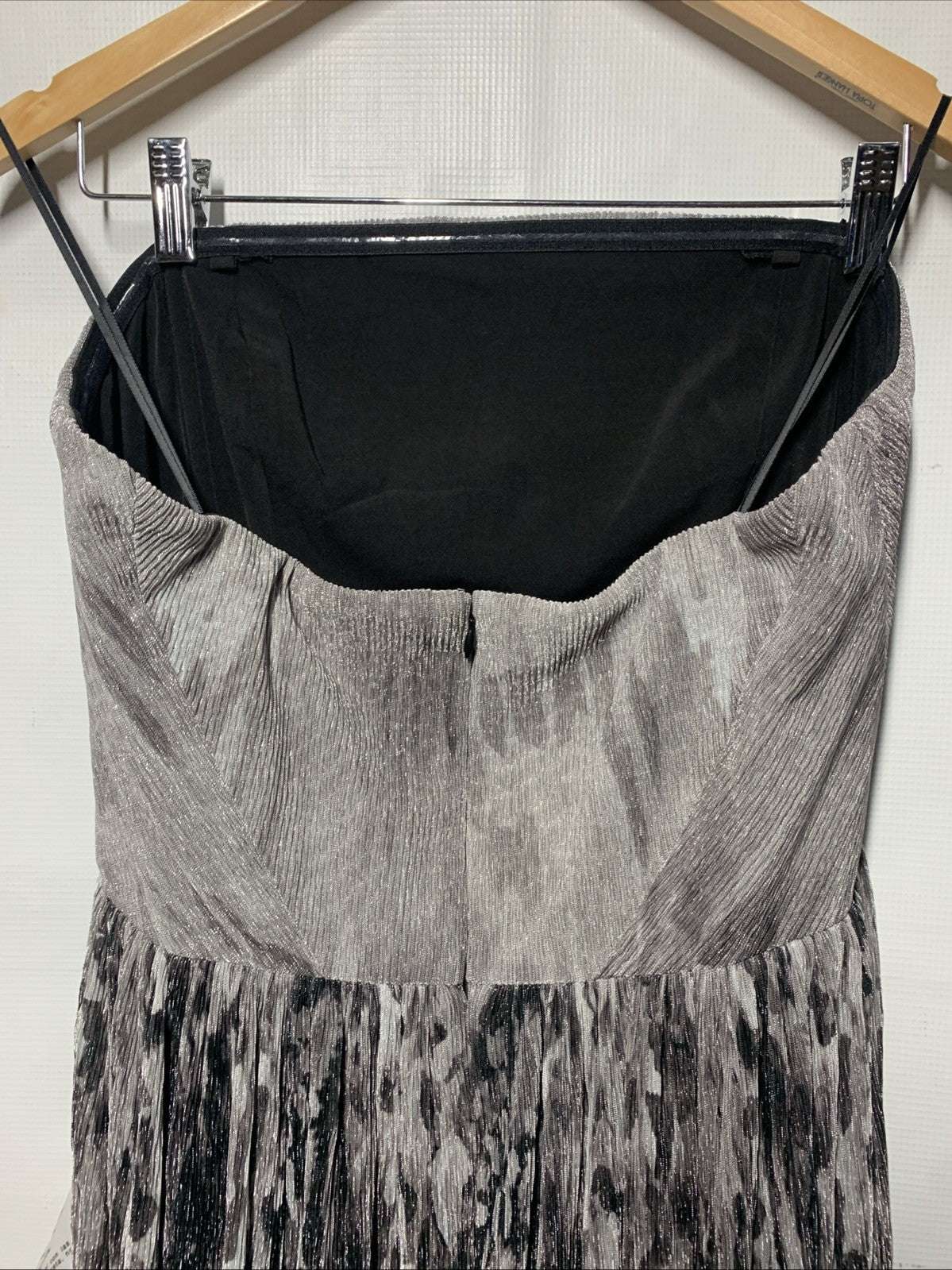 Dress The Population Cocktail Party Women Silver Nadine Strapless Dress Size XL