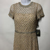 Adrianna Papell Short Sleeve Grid Beaded Gown with Intricate Beading Size 4