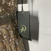 Adrianna Papell Short Sleeve Grid Beaded Gown with Intricate Beading Size 4