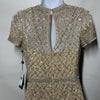 Adrianna Papell Short Sleeve Grid Beaded Gown with Intricate Beading Size 4